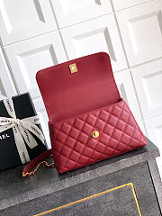 Fortok Chanel Coco Handle Bag Red 23cm - 2