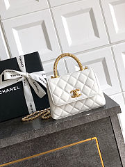 Fortok Chanel Coco Handle Bag White 14cm - 1