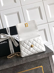 Fortok Chanel Coco Handle Bag White 14cm - 4