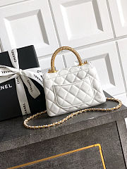 Fortok Chanel Coco Handle Bag White 14cm - 2