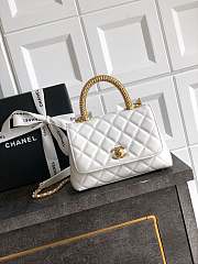 Fortok Chanel Coco Handle Bag White 19cm - 1