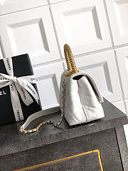 Fortok Chanel Coco Handle Bag White 19cm - 4