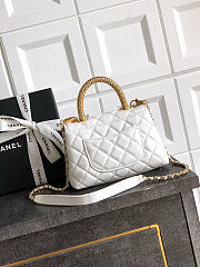 Fortok Chanel Coco Handle Bag White 19cm - 2