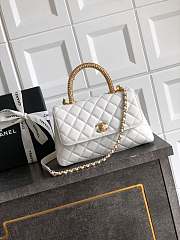 Fortok Chanel Coco Handle Bag White 23cm - 1