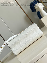 Fortok Louis Vuitton Twist MM Handbag Epi Leather White 23x17x9.5cm - 6