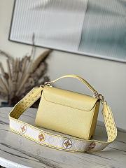Fortok Louis Vuitton Twist MM Handbag Epi Leather Yellow 23x17x9.5cm - 3