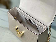 Fortok Louis Vuitton Twist MM Handbag Epi Leather Light Beige 23x17x9.5cm - 5