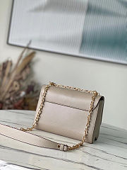 Fortok Louis Vuitton Twist MM Handbag Epi Leather Light Beige 23x17x9.5cm - 2
