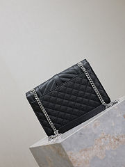 Fortok Saint Laurrent ENVELOPE MEDIUM in MATELASSÉ lambskin Caviar Black 24 x 17,5 x 6 cm - 4