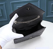 Fortok Saint Laurrent ENVELOPE in MATELASSÉ lambskin Caviar Black 21×13×6cm - 5