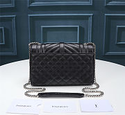 Fortok Saint Laurrent ENVELOPE in MATELASSÉ lambskin Caviar Black 21×13×6cm - 4