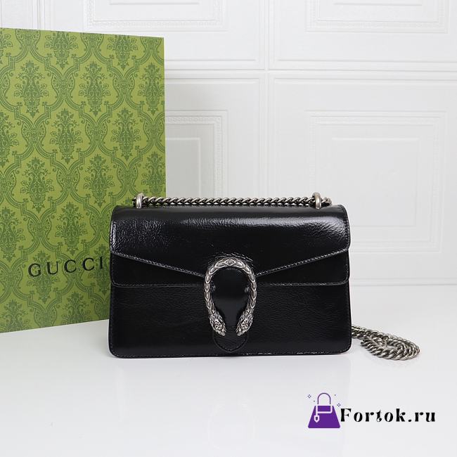 Fortok Gucci Dionysus shoulder bag black patent leather 28X16X10.5cm - 1