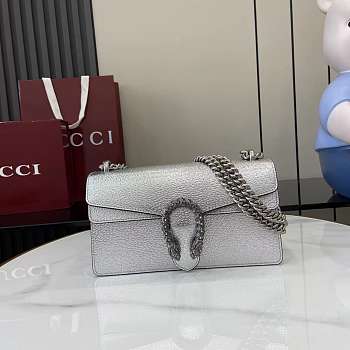 Fortok Gucci Dionysus Medium Bag Silver Patent Leather 25x 13.5x 7cm
