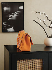 Fortok Chanel Spring/Summer 2026 Collection Chanel Maxi Flap Bag Orange Suede calfskin 18×33×8cm - 5