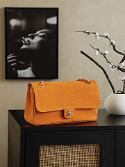 Fortok Chanel Spring/Summer 2026 Collection Chanel Maxi Flap Bag Orange Suede calfskin 18×33×8cm - 6