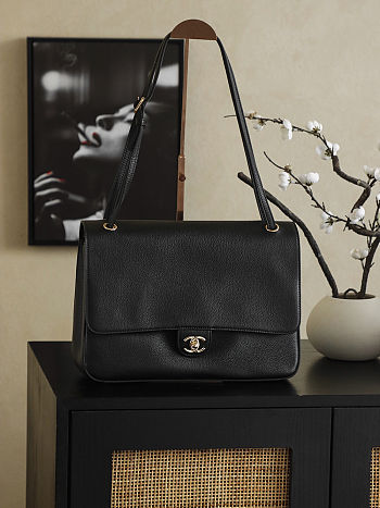 Fortok Chanel Spring/Summer 2026 Collection Chanel Maxi Flap Bag Black calfskin 33×23×11cm