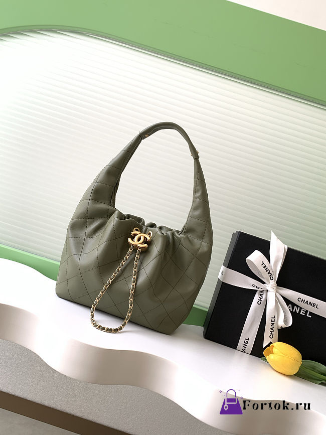 Fortok Chanel Cruise 2025/26 New Collectiom Hobo Handbag Green 32-24-12cm - 1