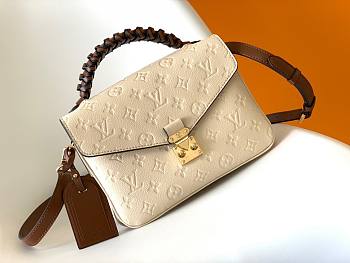 Fortok Louis Vuitton Pochette Métis Bag Braided Top Handle Ivory 25x19x7cm