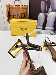 Fortok Fendi Delfina Brown Fabric High-heeled 65mm - 6