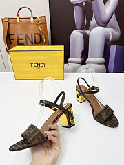 Fortok Fendi Delfina Brown Fabric High-heeled 65mm - 5
