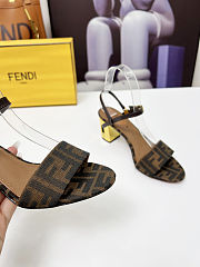 Fortok Fendi Delfina Brown Fabric High-heeled 65mm - 4