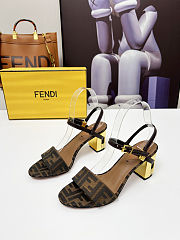Fortok Fendi Delfina Brown Fabric High-heeled 65mm - 3