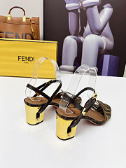 Fortok Fendi Delfina Brown Fabric High-heeled 65mm - 2