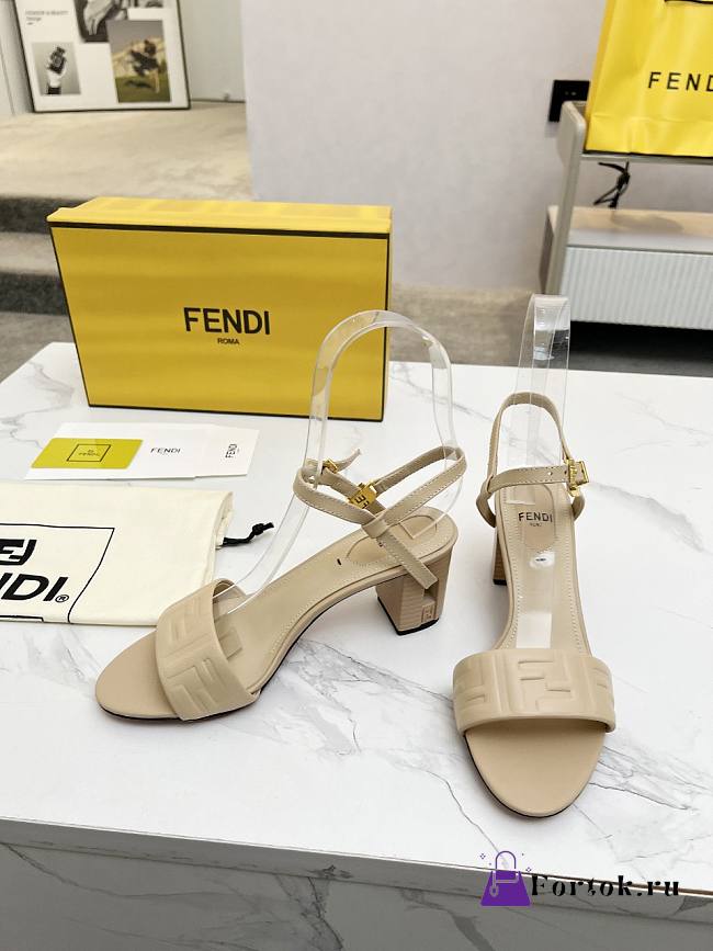 Fortok Fendi Delfina Beige Leather High-heeled 65mm - 1