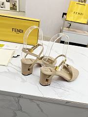 Fortok Fendi Delfina Beige Leather High-heeled 65mm - 4