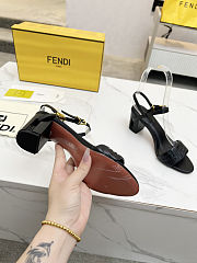 Fortok Fendi Delfina Black Leather High-heeled 65mm - 6