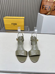 Fortok Fendi Delfina Green Leather High-heeled 65mm - 6