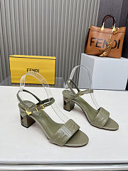 Fortok Fendi Delfina Green Leather High-heeled 65mm - 4