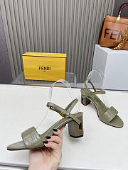 Fortok Fendi Delfina Green Leather High-heeled 65mm - 3