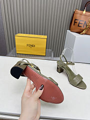 Fortok Fendi Delfina Green Leather High-heeled 65mm - 2