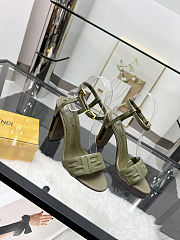 Fortok Fendi Delfina Green Leather High-heeled 95mm - 1