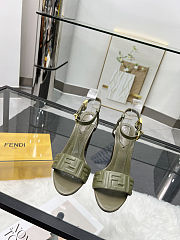 Fortok Fendi Delfina Green Leather High-heeled 95mm - 6