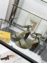 Fortok Fendi Delfina Green Leather High-heeled 95mm - 2