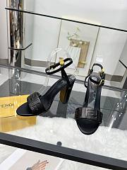 Fortok Fendi Delfina Black Leather High-heeled 95mm - 1