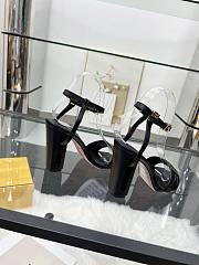 Fortok Fendi Delfina Black Leather High-heeled 95mm - 6