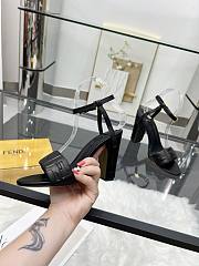 Fortok Fendi Delfina Black Leather High-heeled 95mm - 2