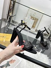 Fortok Fendi Delfina Black Leather High-heeled 95mm - 3