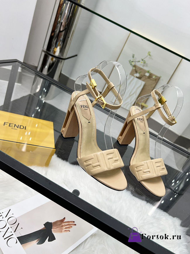 Fortok Fendi Delfina Beige Leather High-heeled 95mm - 1