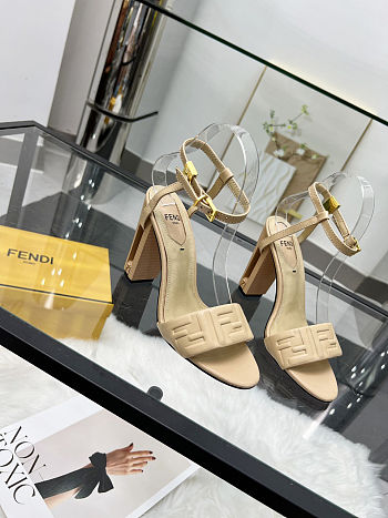 Fortok Fendi Delfina Beige Leather High-heeled 95mm