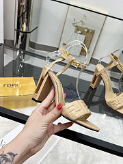 Fortok Fendi Delfina Beige Leather High-heeled 95mm - 5