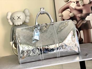 Fortok Louis Vuitton Keepall Miroir Bandoulière 50 Silver 50.0X29.0X23.0cm
