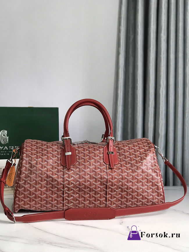 Fortok Goyard Boston bag 45 Red 48×22×27cm  - 1