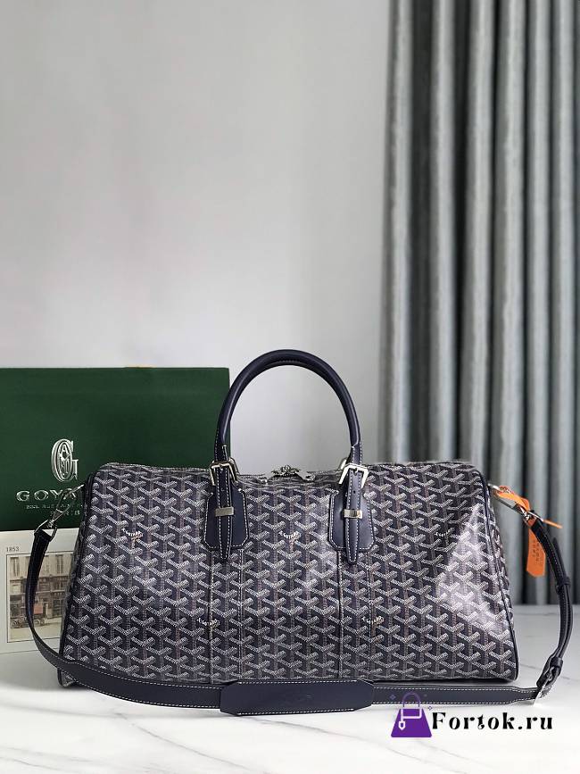 Fortok Goyard Boston bag 45 Navy Blue 48×22×27cm - 1