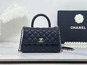 Fortok Chanel Coco Handle bag Quilted Caviar Leather Black 24x14x10cm  - 1