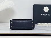 Fortok Chanel Coco Handle bag Quilted Caviar Leather Black 24x14x10cm  - 6