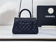 Fortok Chanel Coco Handle bag Quilted Caviar Leather Black 24x14x10cm  - 5